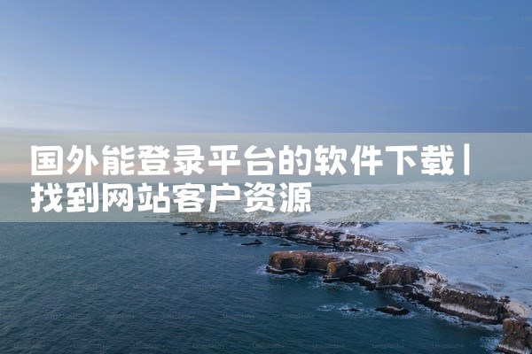 国外能登录平台的软件下载