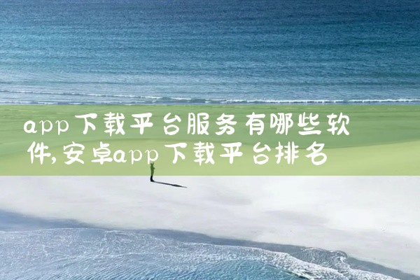 app下载平台服务有哪些软件